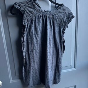 Grey Eyelet Women's Top
